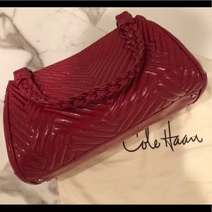 Cole Haan red patent leather handbag NWT